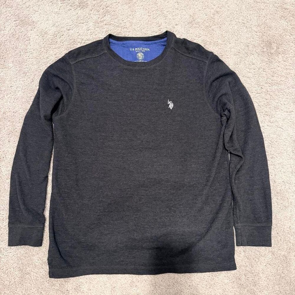 US Polo Assn Men's Grey and Black Shirt
